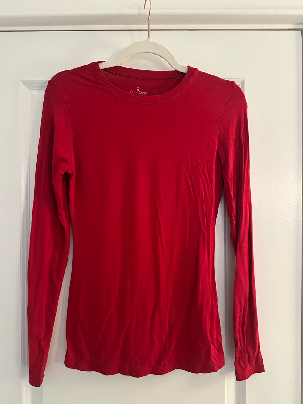 Cuddl Duds Red Long Sleeve Crewneck Top NWOT